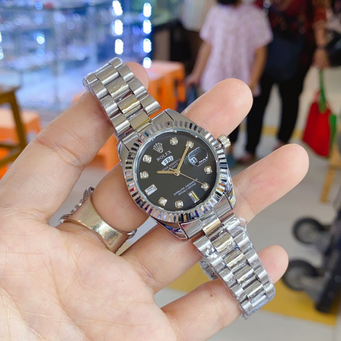 Jam Rolex Daydate Wanita Mini / Jam Tangan Cewek Kecil Hari Tanggal Aktif