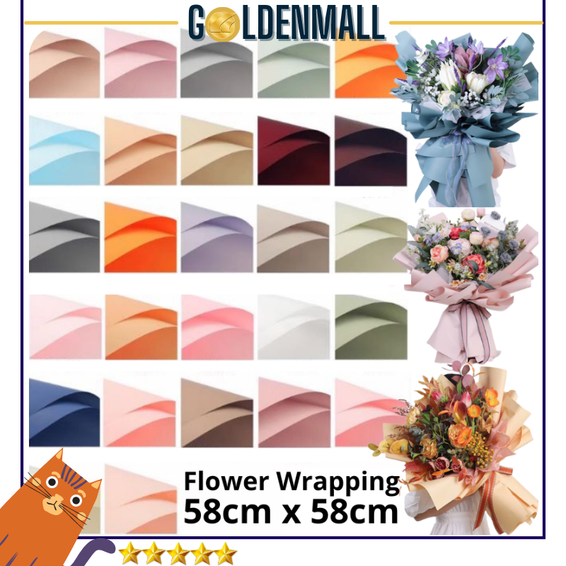 

Kertas Buket Motif Polos Wrapping Cellophane Full Color SOLID 6120