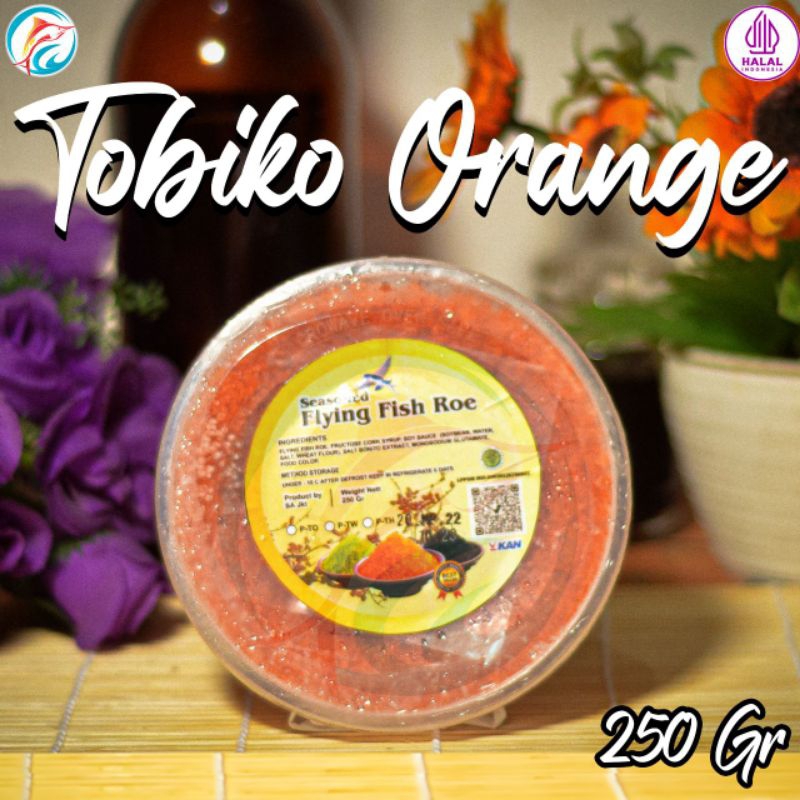 Tobiko orange 250gr Tobiko Orange Halal Flying Fish Roe | Telur ikan terbang 250g