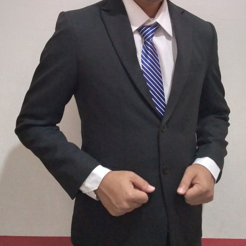 Murah Youngsung Exclusive - Set Jas Celana Pria Hitam Slim Fit