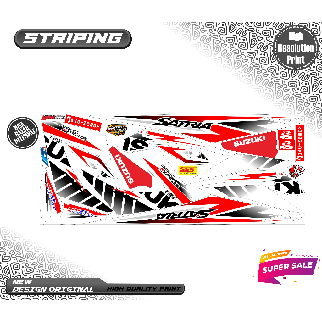 striping sticker variasi satria fu facelift keren