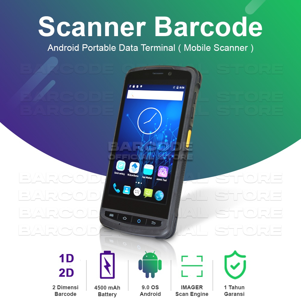 Mobile Portable Barcode Scanner Newland NLS-MT9055 Android 4 GB RAM Wireless NFC