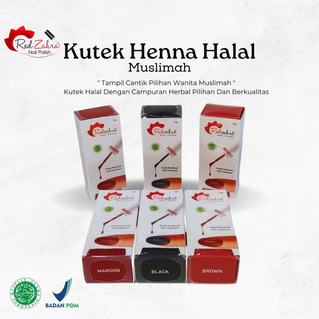RED ZAHRA nail polish kutek halal