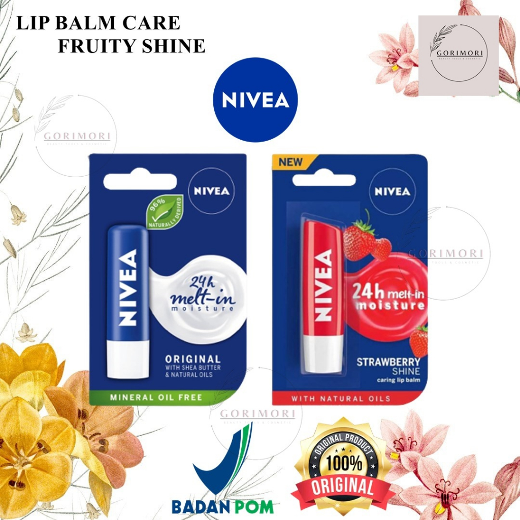 [𝙂𝙊𝙍𝙄𝙈𝙊𝙍𝙄] NIVEA LIP BALM | LIP CARE | FRUITY SHINE WITH NATURAL OILS