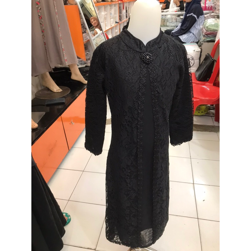 Gamis anak  Makkah cerutty ciffon penuh borkat hitam 511 Model Simpel Terbaru 2023 Dress anak Muslim