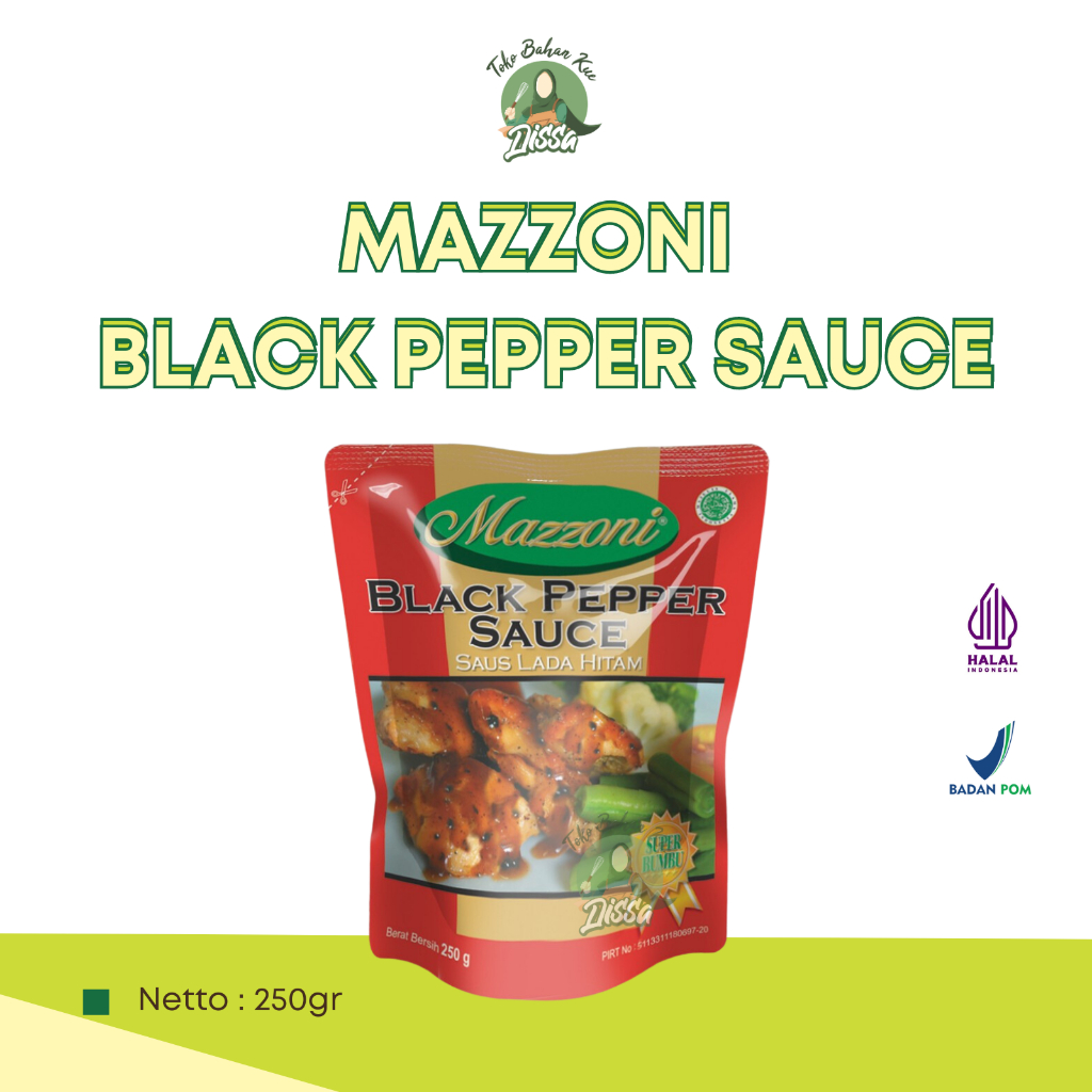 

Mazzoni Black Pepper Sauce 250gr | Saus Black Pepper by Mazzoni - Tobaqdissa