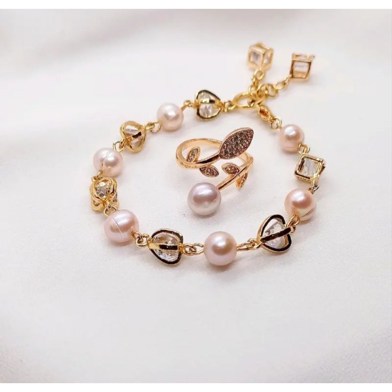 set gelang cincin mutiara tawar asli lombok || set mutiara lombok