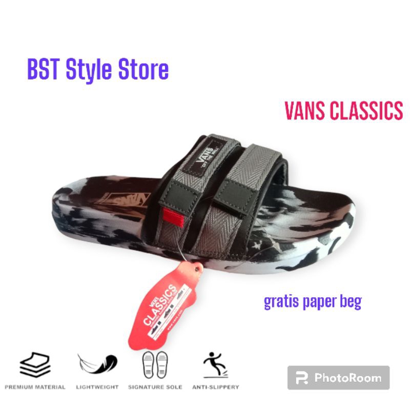 Sandal Vans Velcro Pria Slip Slide On Kekinian Sendal Selop Premium Orie  Perepet Slip