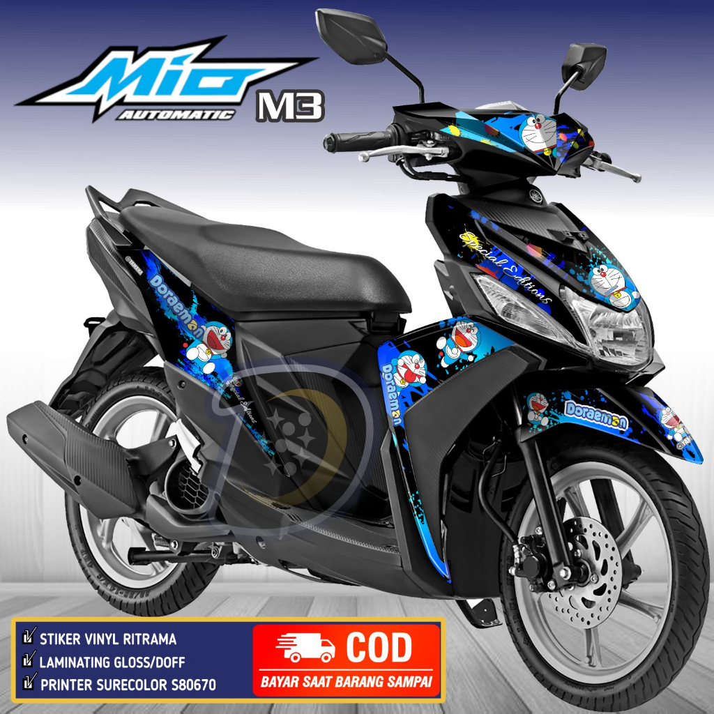 COD / BAYAR DITEMPAT Stiker Mio M3 Decal Motor Mio 125 Striping Yamaha Mio M3 Doraemon