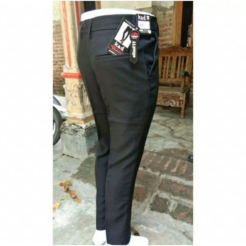 Celana Kerja Pria Slimfit | Celana Bahan Pria | Celana Kain Hitam