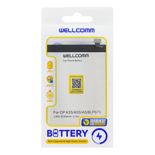 BATERAI BATT BATRE WELLCOMM OPPO A3S/ A5S/A5 (BLP673)