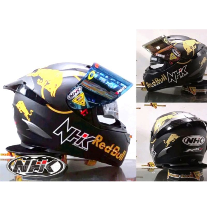HELM NHK RX9 REDBULL PAKET GANTENG HITAM DOF