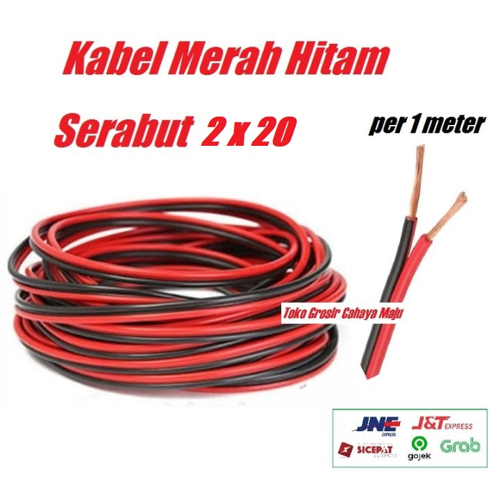 Kabel Cable Listrik Merah Hitam NYZ Meteran