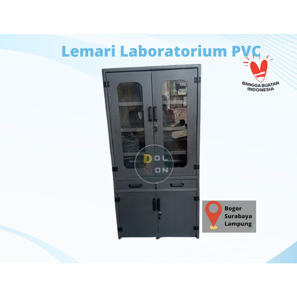 PVC Alat Laboratorium Furniture Lemari Penyimpanan Glassware Alat Kimia Lab
