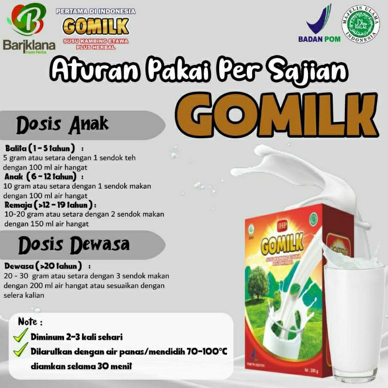 

GOMILK susu etawa plus daun kelor dan mengkudu