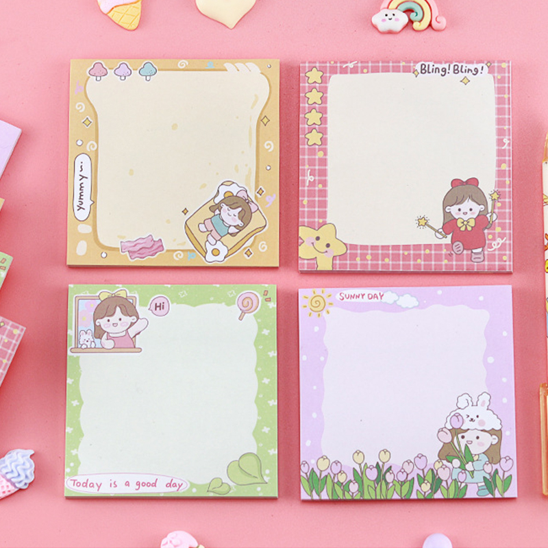 

COD✨50 Lembar Sticky Notes Girl Heart Cute Memo Note Korean Style-YES