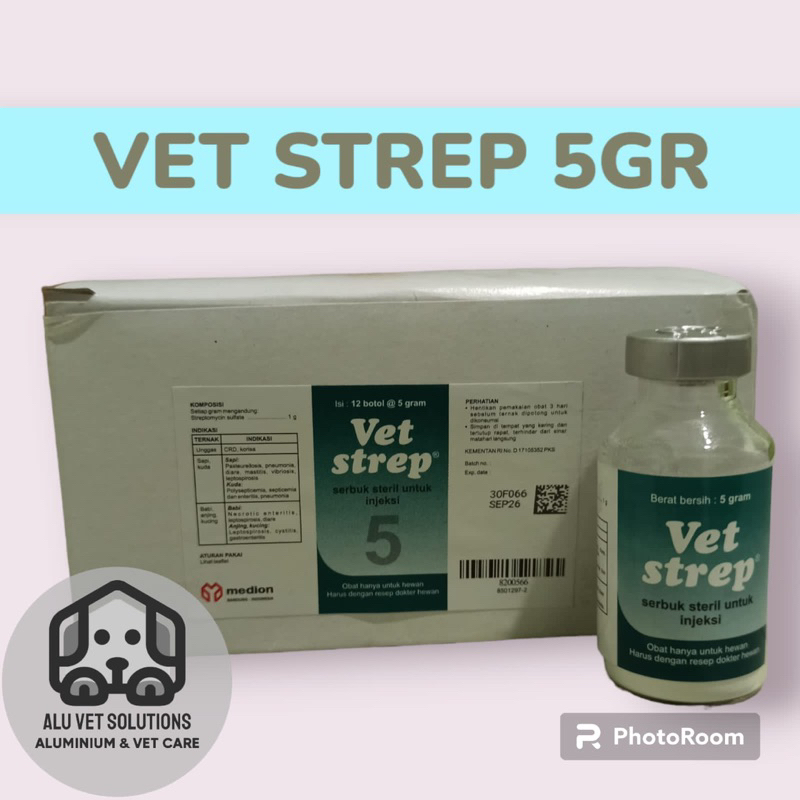 Vet strep vetsrep pengganti penstrep 400 streptomicyn antibiotik pencernaan pernafasan hewan diare m