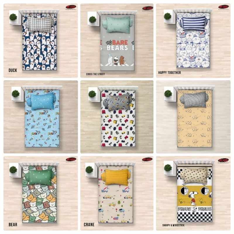 Sprei 120x200 Single My Love Tinggi 30 cm / Seprei My Love Single 120×200 Motif Anak Minimalis