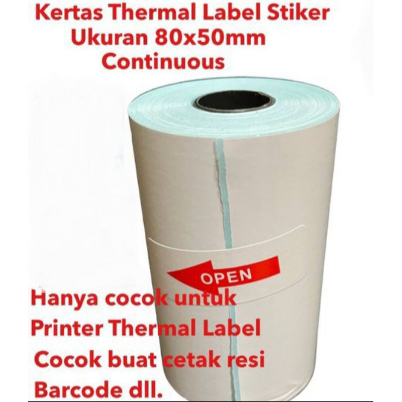 

Label Kertas Resi Sticker Thermal 80×50mm Roll