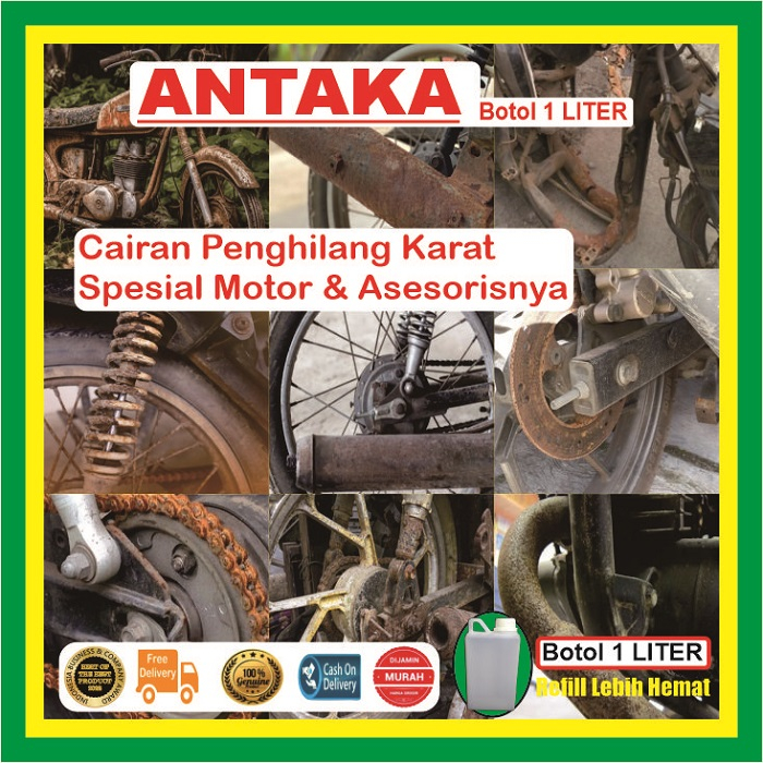 ANTAKA Cairan Pembersih Karat Motor 1 Liter Rust Remover Tangki Mesin Rantai Injektor Ruji Leher Kna