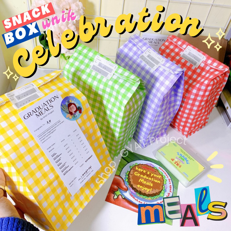 

CELEBRATION MEALS Tema Patrick - Snack Box 6 Warna by GYAT Project Hampers Snack Gift Box Jajan Kado Cowok Cewek Kado Pacar Hadiah Unik Kado Ultah Kado Wisuda Kado Anniversary Hampers Murah Set Alat Makan Kado Sahabat Graduation Gift Birthday Gift Lucu