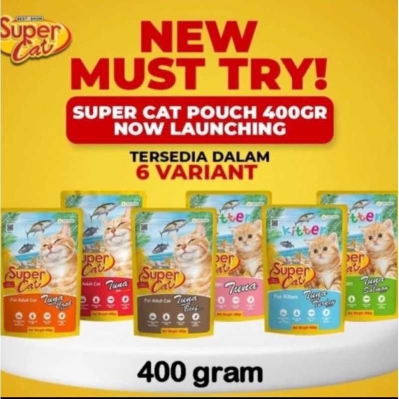 Supercat wetfood pouch 400 gram
