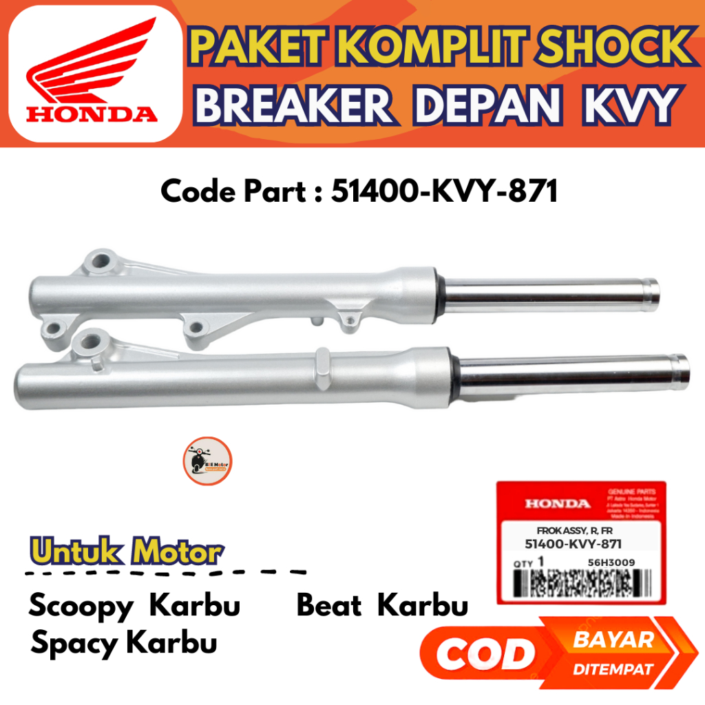 Sok Shock depan Beat Karbu , Scoopy , Spacy Karbu Kode  51400-KVY-871