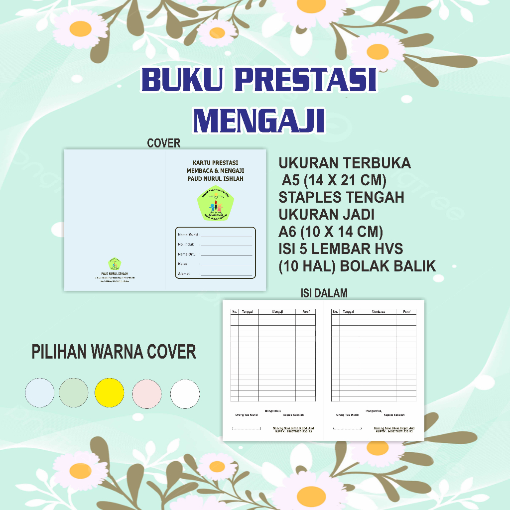 

BUKU PRESTASI SANTRI MENGAJI