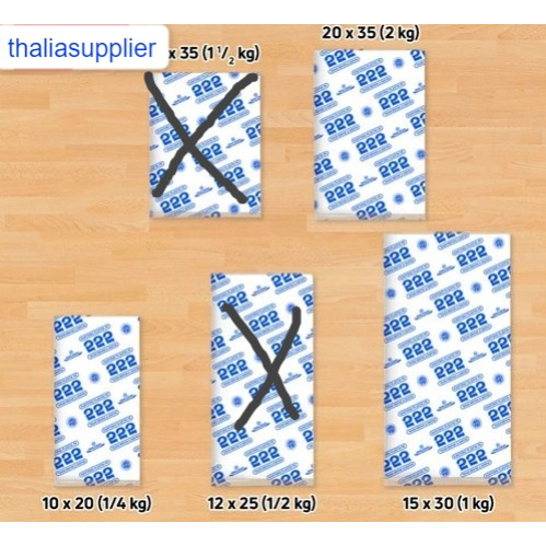 PE 222 BIRU (PLASTIK KILOAN) 15 X 30 ISI 5 PACK, FOOD GRADE