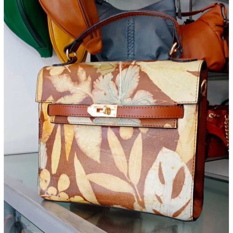 Tas Ecoprint Kulit Asli Cliped Chocolate