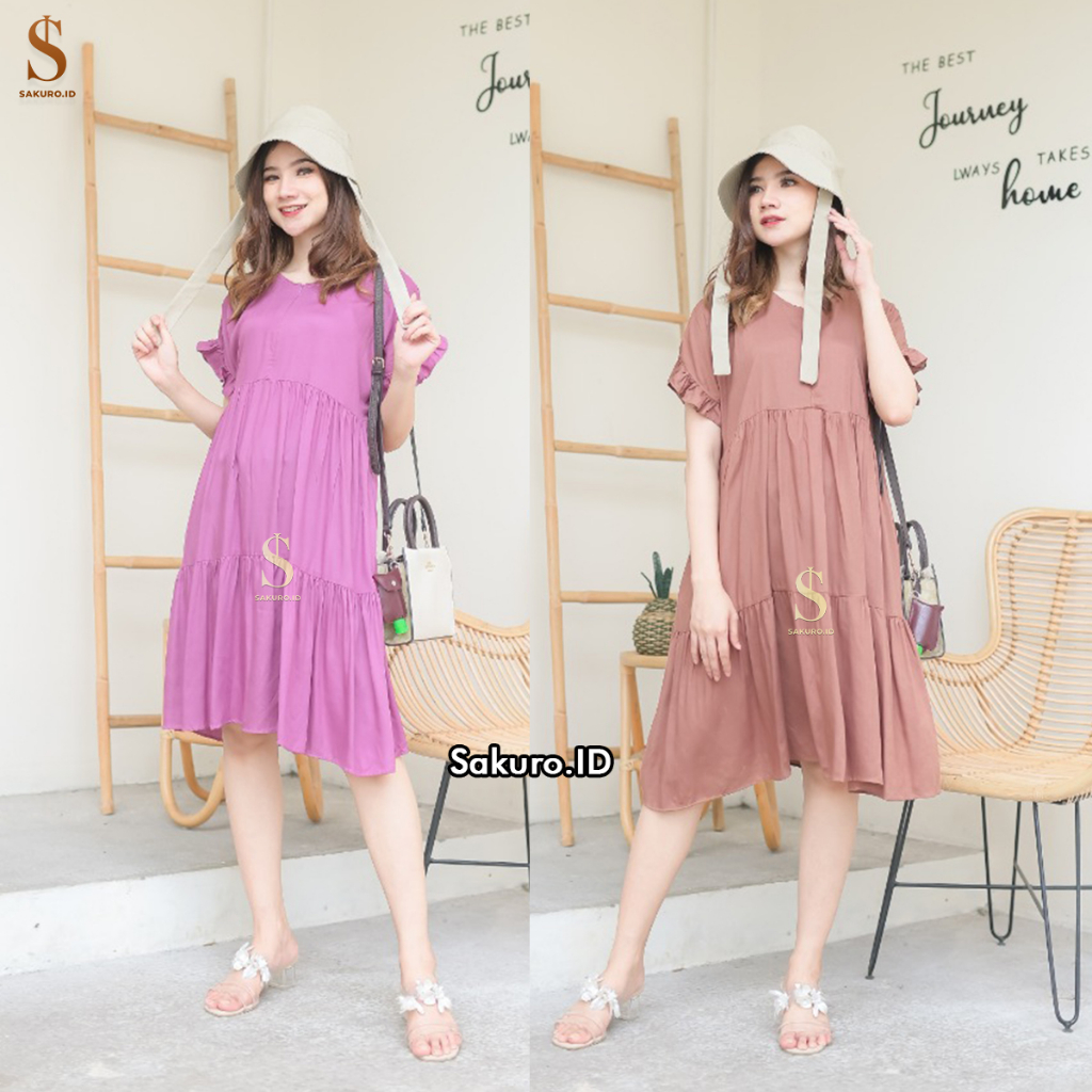 Dinan Dress Daster Remaja Kekinian Polos Busui Rayon premium / Daster Kekinian Viral Model Busui Bum