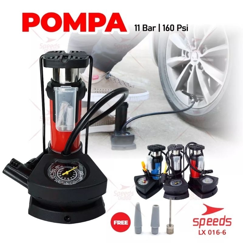 Pompa Angin Injak SPEEDS Mini Foot Pump Manual Portable