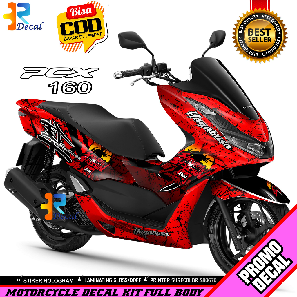 Decal Motor PCX 2021 Desain Hayabusa Sticker Decal PCX 160 Full Body