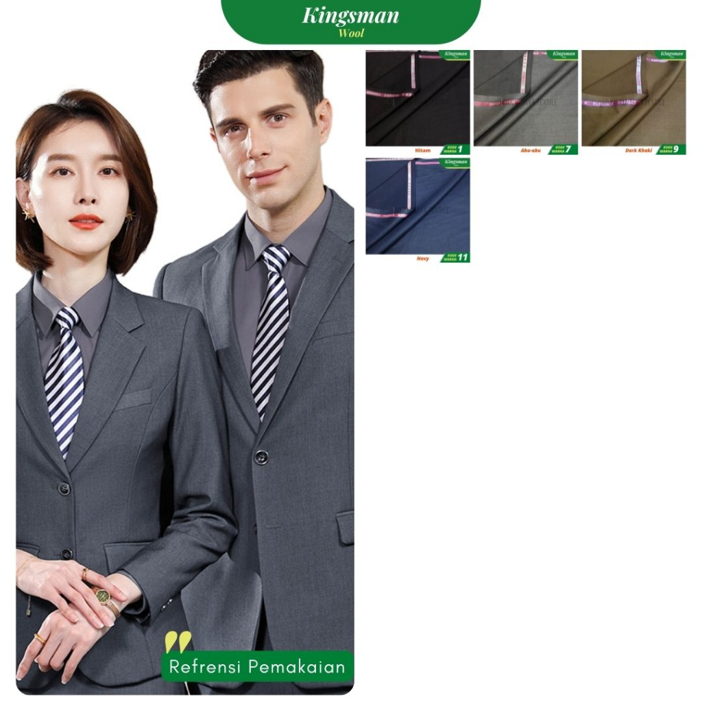 Kain Super Wool And Cashmere Premium Untuk Jas, Celana Kantor, Tuxedo, Setelan busana Kantor KGM