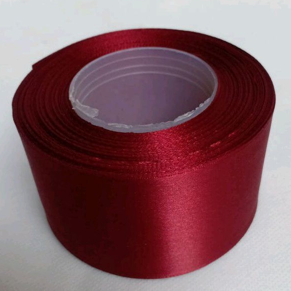 

Pita satin merah maron 1.5 inch / 4cm Per roll pita kado pita bucket bunga