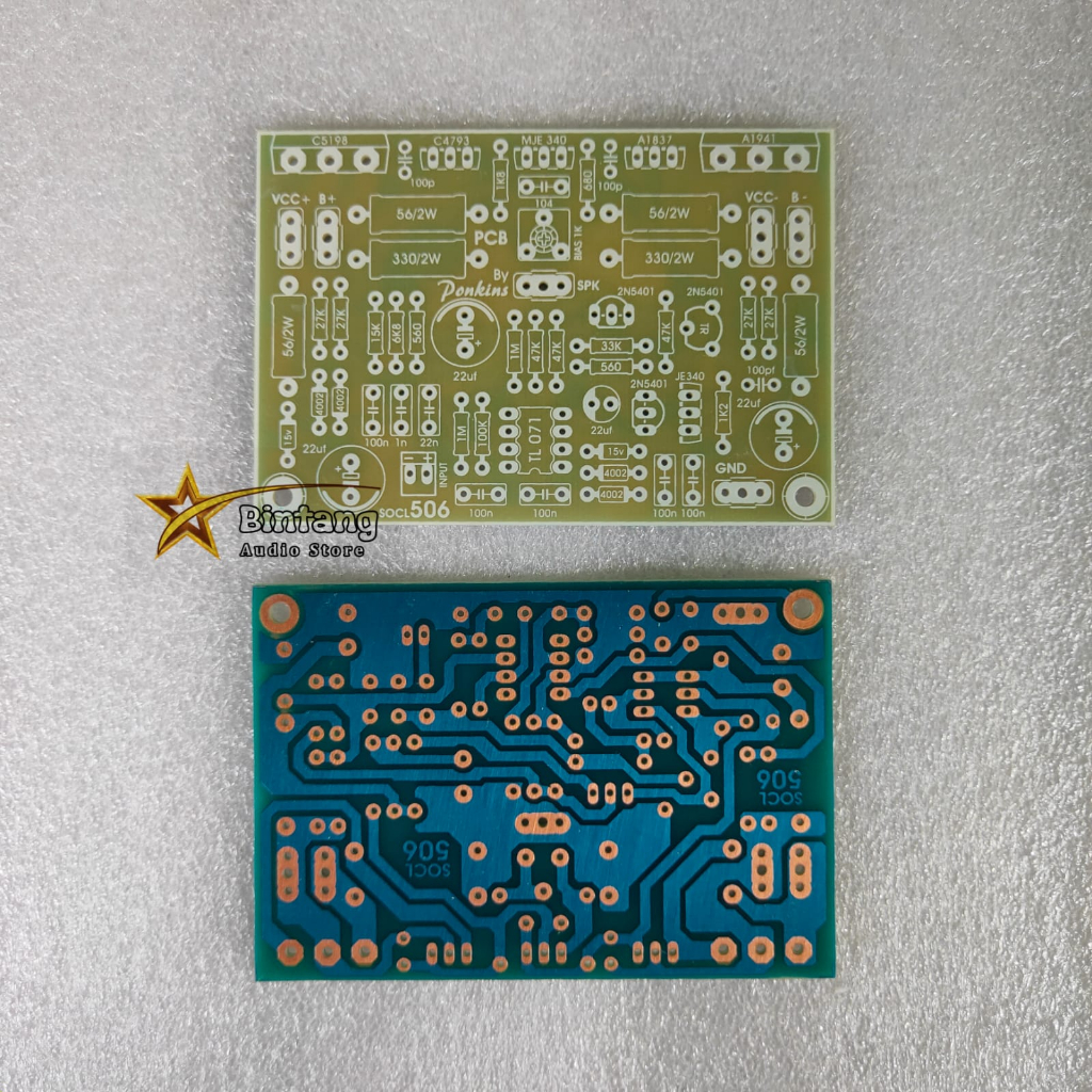 PCB Power Socl 506 TEF BIAS SERVO Bahan Fiber FR4 Fiberglass