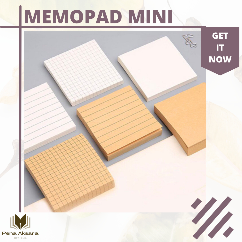 

Memopad Mini Vintage Polos Garis Titik Kotak Isi 75 Lembar