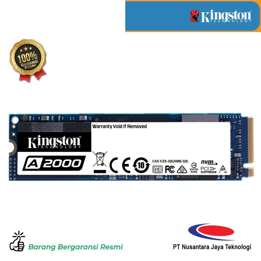 Kingston SSD A2000 250GB NVMe PCIe [SA2000M8/250G] SSD M.2 2280 PC Laptop Notebook