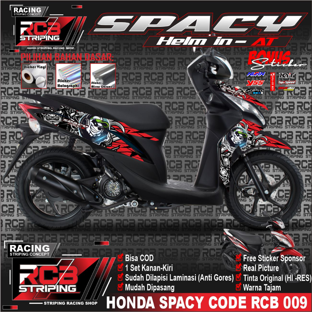 Stiker Striping Motor SPACY Sticker Striping /Vinyl Variasi List Motor SPACY Desain Keren RCB 009