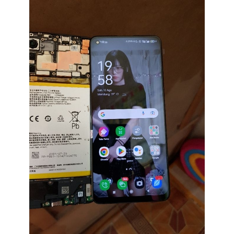 Lcd oppo reno 4, A74 4G, A93 4G ori copotan