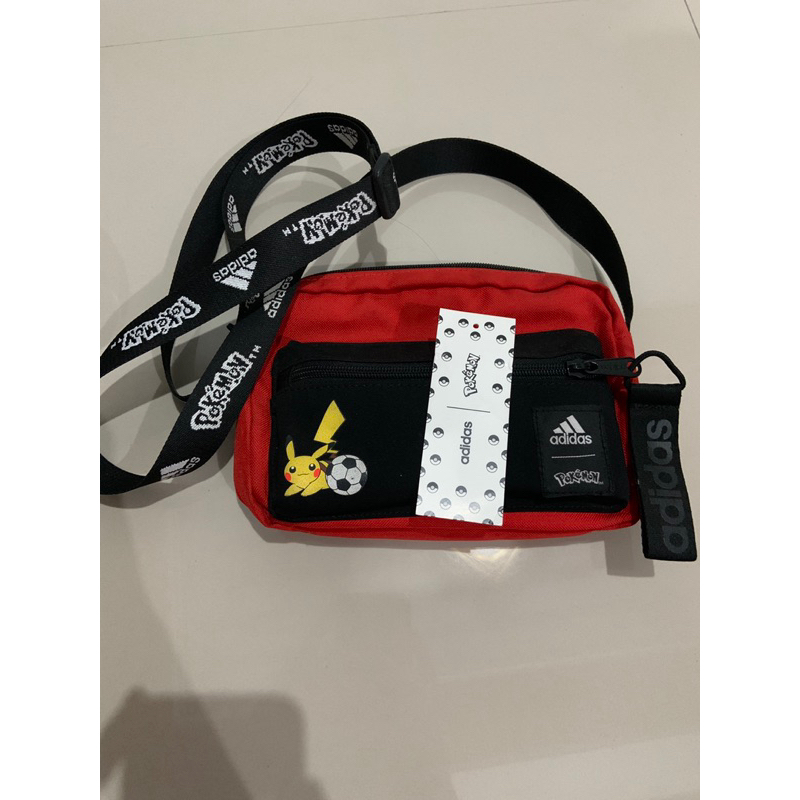 Tas Selempang Adidas x Pokemon - Black Red - Preloved Like New