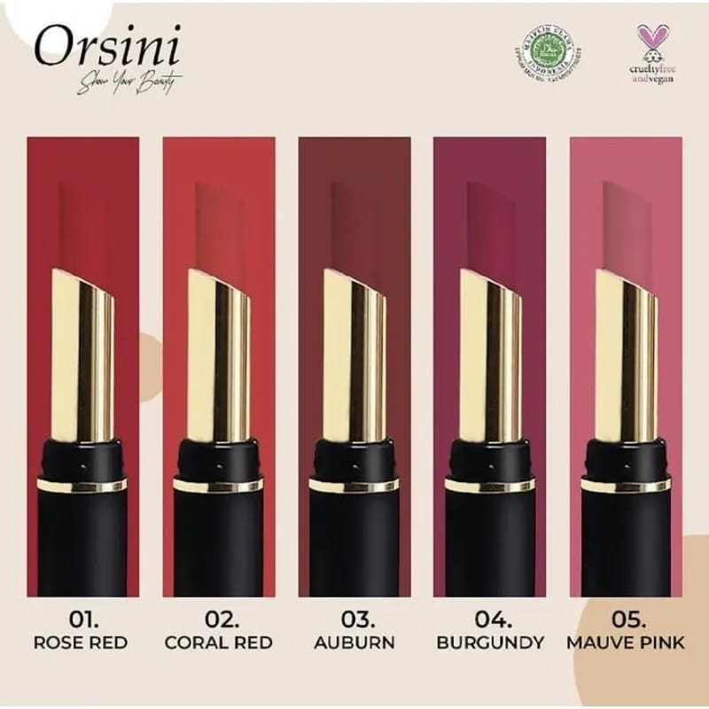 ORSINI COLORFIX ULTRAMATEE LIPSTICK/ LIPSTIK ORSINI MATTE BESAR/TAHAN LAMA-TAHAN AIR/ FREE BUBLEWARP