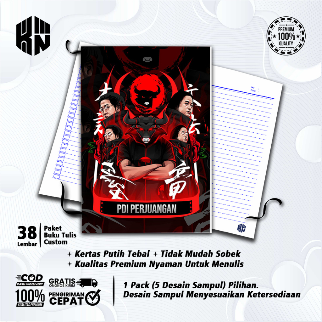 

Buku Tulis Sekolah Custom Tema PDI PERJUANGAN Bergaris 38 Lembar 1 Pak Isi 5 Buku/ Buku Tulis Anime/ Buku Aesthetic/ Buku Catatan