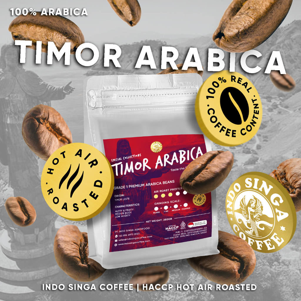 

Kopi Indo Singa Arabica TIMOR LESTE Coffee | Arabika Grade 1 G1 Nutty Fruity Unik