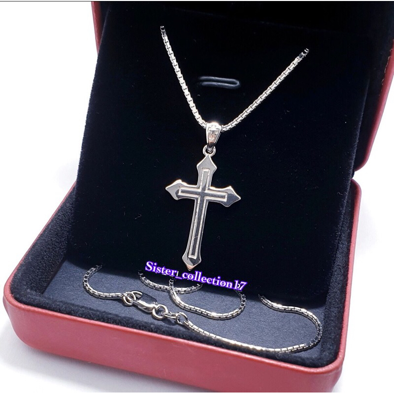 Kalung salib pria kalung salib wanita kalung salib perak 925 lapis emas putih