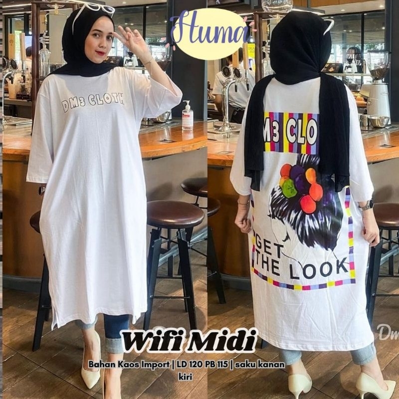LONG TUNIK BAHAN KAOS PREMIUM SIZE JUMBO BY HUMA