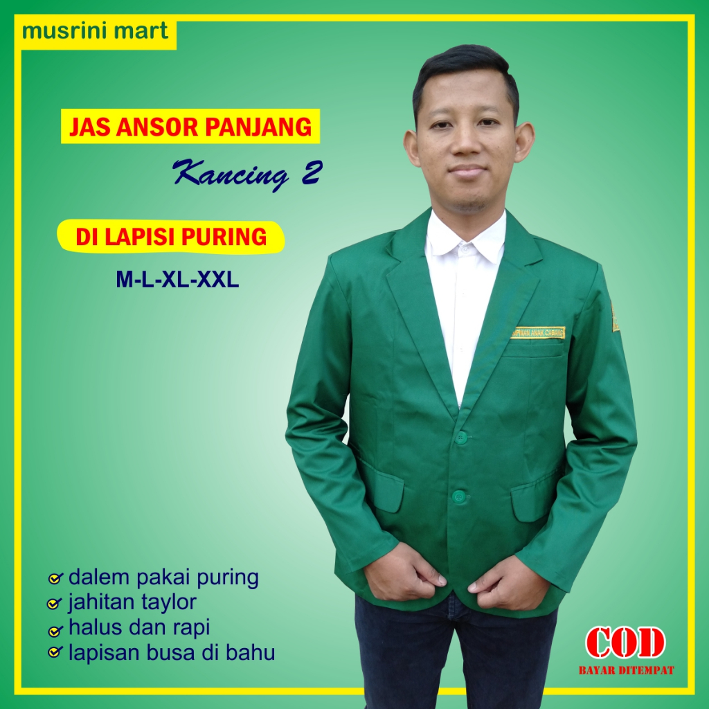 Jas Ansor Panjang Kancing 2 Asli Jahitan Taylor High Quality Halus Rapi Seragam Jas Resmi Gp Ansor B