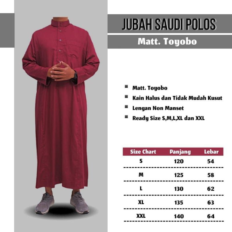 Jubah Saudi Polos | Jubah Ikhwan Toyobo | Jubah Toyobo Fodu Thompson
