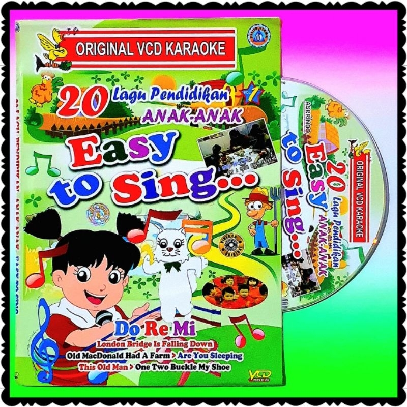 KASET ORIGINAL VCD 20 LAGU PENDIDIKAN ANAK ANAK-LAGU ANAK BAHASA INGGRIS-KASET VCD EDUKASI ANAK-KASE