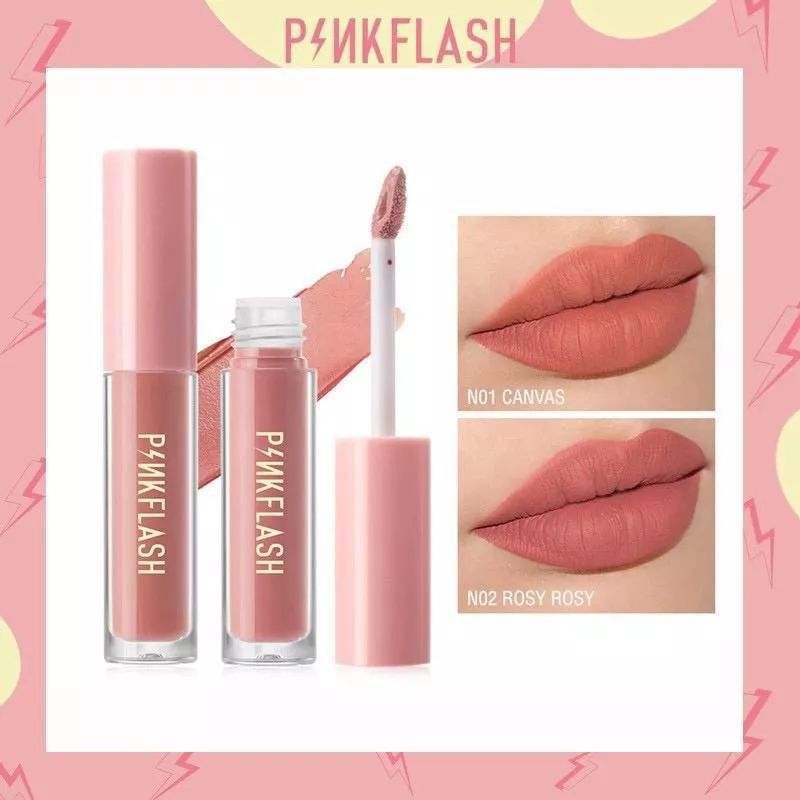 pinkflash lipstick cair matte tahan lama anti air